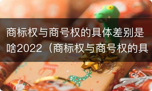 商标权与商号权的具体差别是啥2022（商标权与商号权的具体差别是啥2022年）