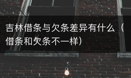 吉林借条与欠条差异有什么（借条和欠条不一样）