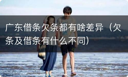 广东借条欠条都有啥差异（欠条及借条有什么不同）
