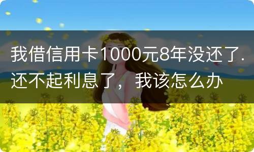 我借信用卡1000元8年没还了.还不起利息了，我该怎么办