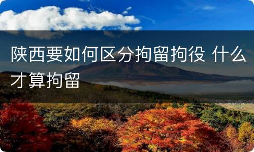 陕西要如何区分拘留拘役 什么才算拘留