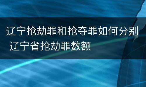 辽宁抢劫罪和抢夺罪如何分别 辽宁省抢劫罪数额