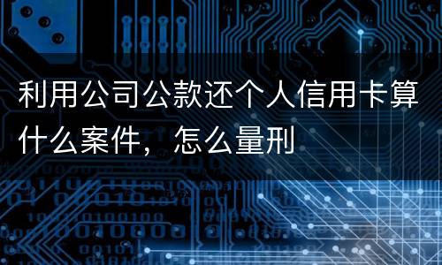 利用公司公款还个人信用卡算什么案件，怎么量刑