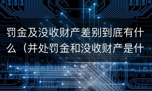 罚金及没收财产差别到底有什么（并处罚金和没收财产是什么意思）