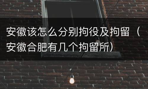 安徽该怎么分别拘役及拘留（安徽合肥有几个拘留所）