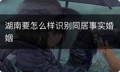 湖南要怎么样识别同居事实婚姻