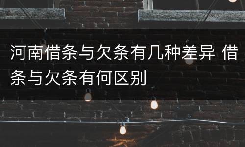 河南借条与欠条有几种差异 借条与欠条有何区别