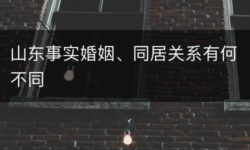 山东事实婚姻、同居关系有何不同
