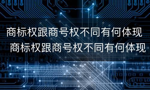 商标权跟商号权不同有何体现 商标权跟商号权不同有何体现呢