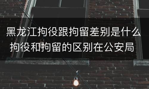 黑龙江拘役跟拘留差别是什么 拘役和拘留的区别在公安局