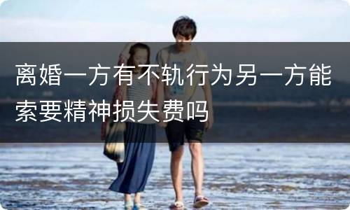离婚一方有不轨行为另一方能索要精神损失费吗