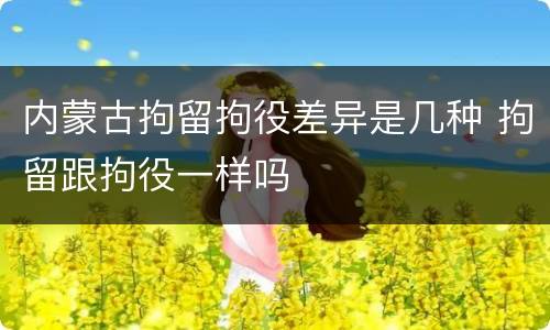 内蒙古拘留拘役差异是几种 拘留跟拘役一样吗