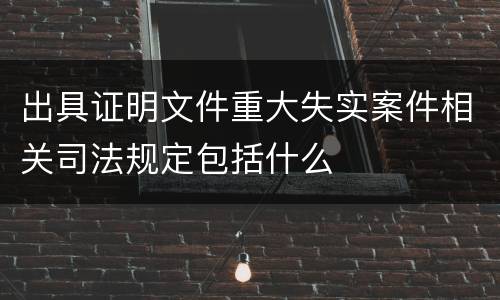 出具证明文件重大失实案件相关司法规定包括什么