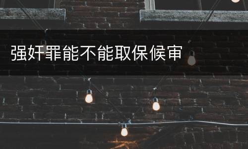 强奸罪能不能取保候审