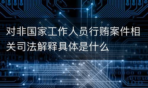 对非国家工作人员行贿案件相关司法解释具体是什么