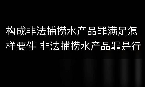 构成非法捕捞水产品罪满足怎样要件 非法捕捞水产品罪是行为犯吗