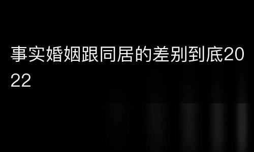 事实婚姻跟同居的差别到底2022