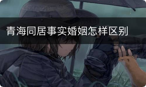 青海同居事实婚姻怎样区别