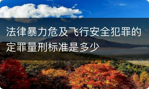 法律暴力危及飞行安全犯罪的定罪量刑标准是多少