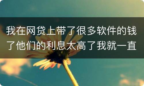 我在网贷上带了很多软件的钱了他们的利息太高了我就一直没还现在越来越多了怎么办啊