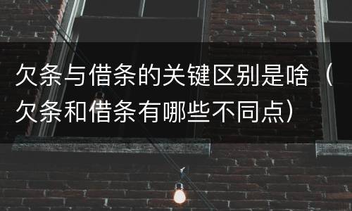 欠条与借条的关键区别是啥（欠条和借条有哪些不同点）