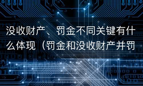 没收财产、罚金不同关键有什么体现（罚金和没收财产并罚）