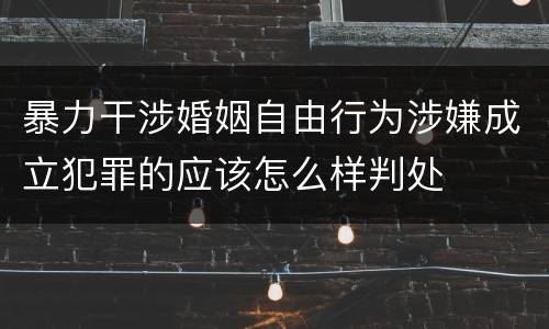 暴力干涉婚姻自由行为涉嫌成立犯罪的应该怎么样判处