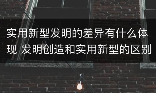实用新型发明的差异有什么体现 发明创造和实用新型的区别