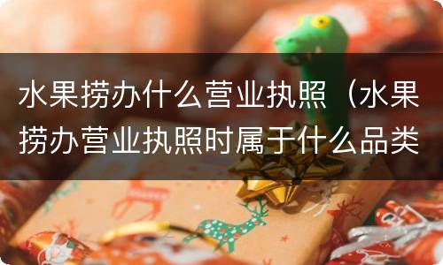 水果捞办什么营业执照（水果捞办营业执照时属于什么品类）