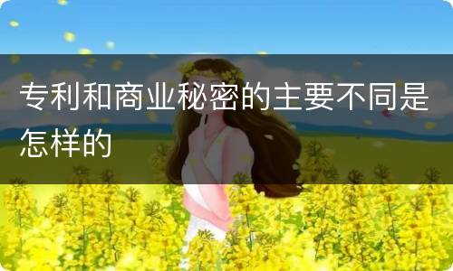 专利和商业秘密的主要不同是怎样的