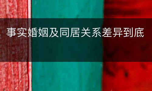事实婚姻及同居关系差异到底