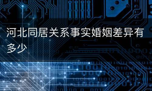 河北同居关系事实婚姻差异有多少