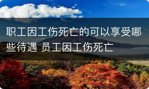职工因工伤死亡的可以享受哪些待遇 员工因工伤死亡