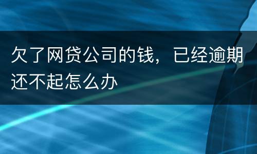 欠了网贷公司的钱，已经逾期还不起怎么办