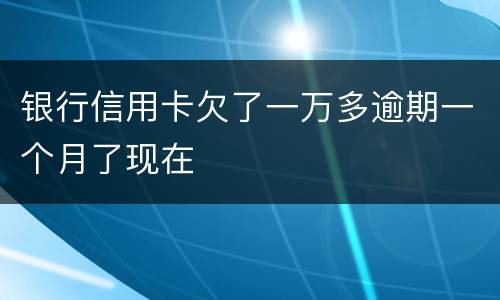 银行信用卡欠了一万多逾期一个月了现在