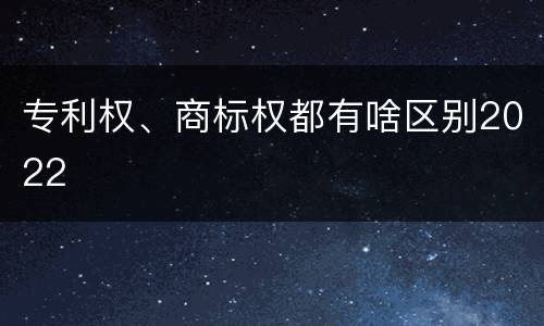 专利权、商标权都有啥区别2022