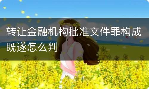 转让金融机构批准文件罪构成既遂怎么判