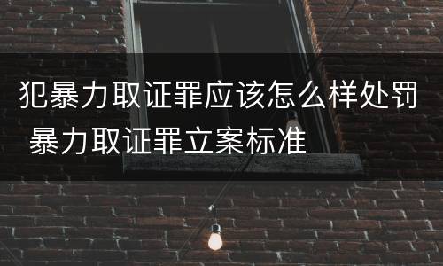 犯暴力取证罪应该怎么样处罚 暴力取证罪立案标准