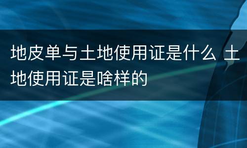 地皮单与土地使用证是什么 土地使用证是啥样的