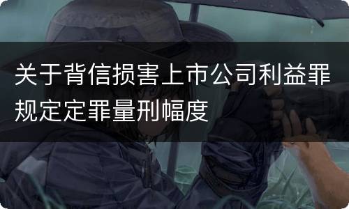 关于背信损害上市公司利益罪规定定罪量刑幅度