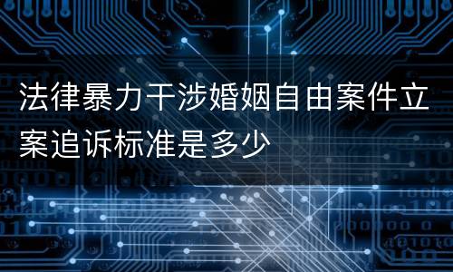 法律暴力干涉婚姻自由案件立案追诉标准是多少