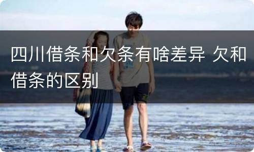 四川借条和欠条有啥差异 欠和借条的区别