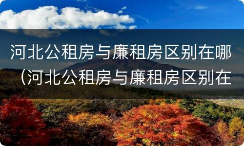 河北公租房与廉租房区别在哪（河北公租房与廉租房区别在哪里）