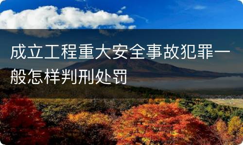 成立工程重大安全事故犯罪一般怎样判刑处罚
