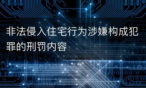 非法侵入住宅行为涉嫌构成犯罪的刑罚内容
