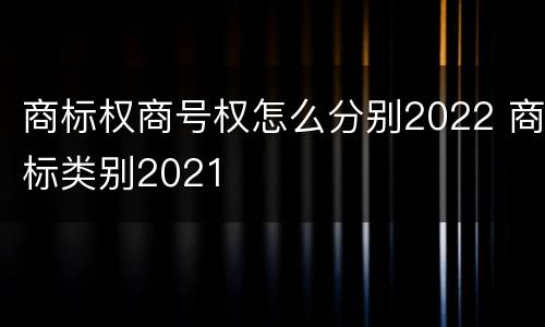 商标权商号权怎么分别2022 商标类别2021