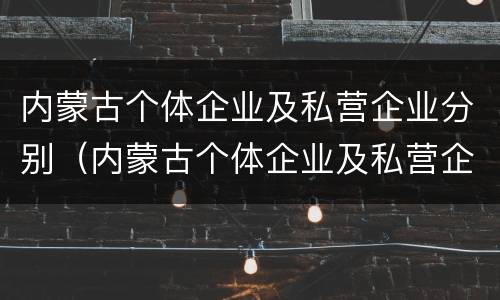 内蒙古个体企业及私营企业分别（内蒙古个体企业及私营企业分别有哪些）