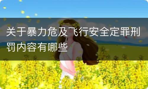 关于暴力危及飞行安全定罪刑罚内容有哪些