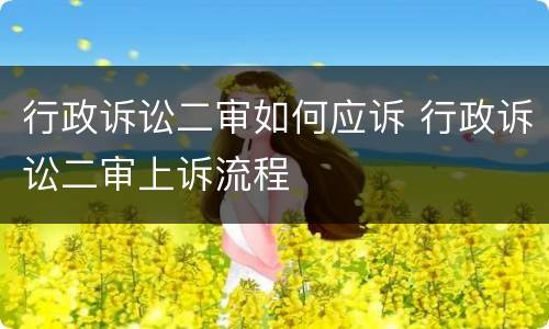 行政诉讼二审如何应诉 行政诉讼二审上诉流程