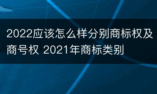 2022应该怎么样分别商标权及商号权 2021年商标类别